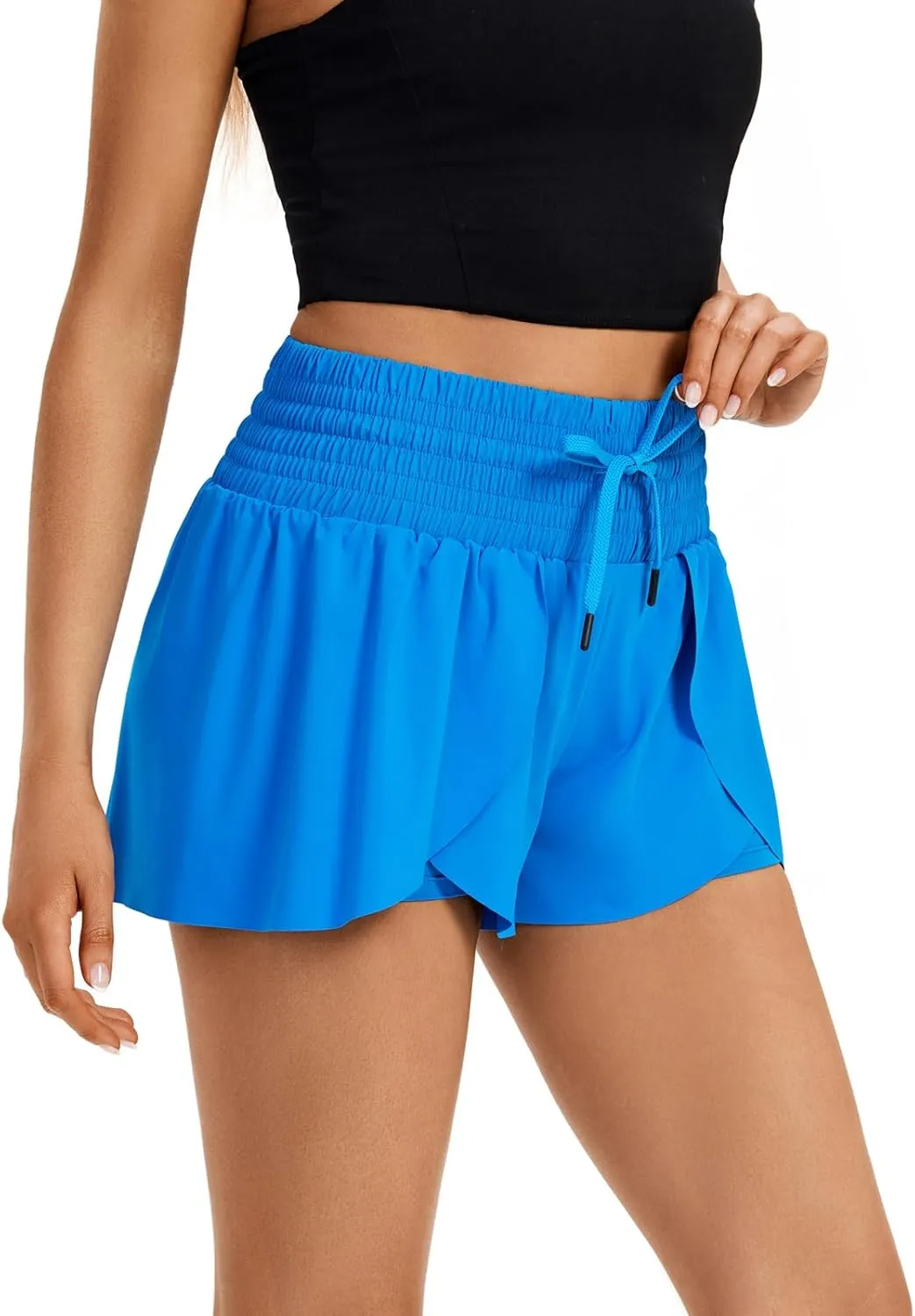 Blaosn Flowy Running Shorts for Women Gym Yoga Workout Athletic Tennis Golf High Waisted with Pockets Cute Clothes Summer