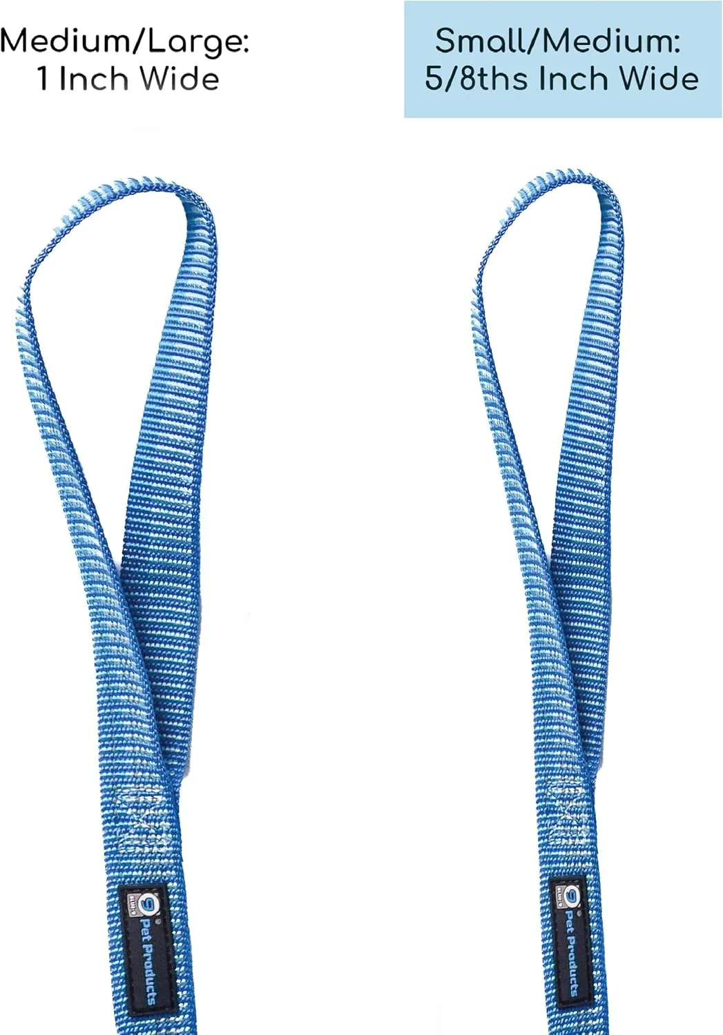 Blue-9 Reflective Dog Leash, Multi-Function 6 Foot Adjustable Lead with Traffic Loop and 3M Reflective Stitching for Obedience, Running, and Agility Training, Made in The USA, Small/Medium, Blue