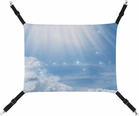 Blue Starry Sky Cat Hanging Hammock Soft Breathable Pet Cage Dog Hammock with Adjustable Straps and Metal Hooks
