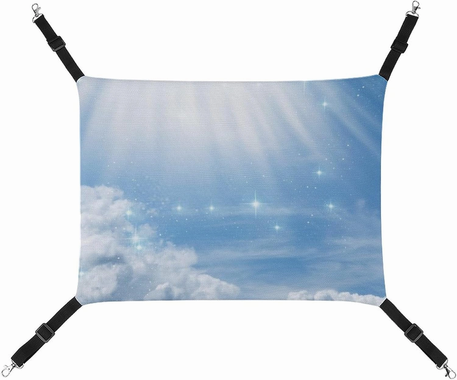Blue Starry Sky Cat Hanging Hammock Soft Breathable Pet Cage Dog Hammock with Adjustable Straps and Metal Hooks