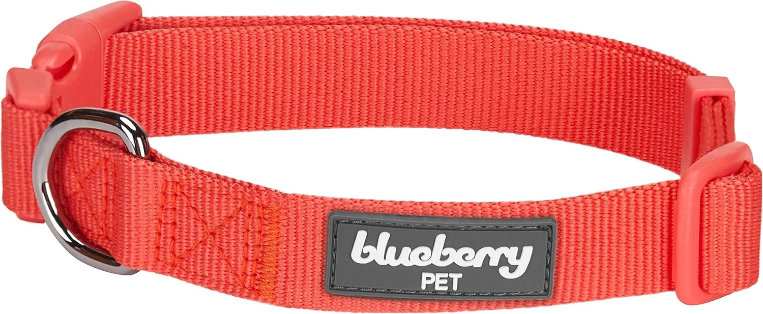 Blueberry Pet 7 Patterns Bold Polka Dots Vivid Red Cotton Blend Neckerchief Scarf Bandana Adjustable Dog Collar, Small, Neck 12"-16"
