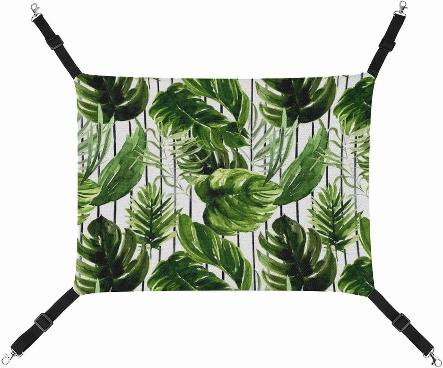 Boho Summer Monstera Hanging Cat Bed Soft Breathable Pet Hammock for Cage Pet Sleeper for Kitten Ferret Puppy Rabbit