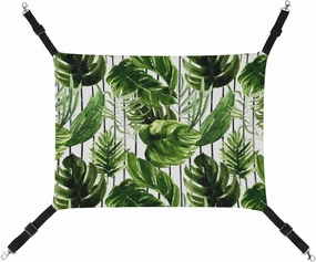 Boho Summer Monstera Hanging Cat Bed Soft Breathable Pet Hammock for Cage Pet Sleeper for Kitten Ferret Puppy Rabbit