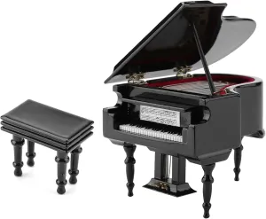 BORDSTRACT Mini Piano Model, Exquisite Wooden Grand Piano Musical Instrument Display for Room Furniture and Accessories Set Decorating Home Coffee House
