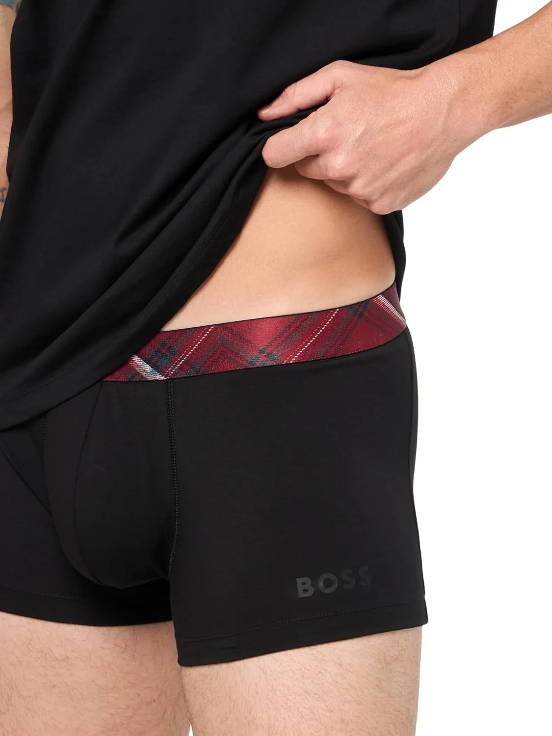 BOSS mens Shiny Logo Print Underwear and T-shirt Set