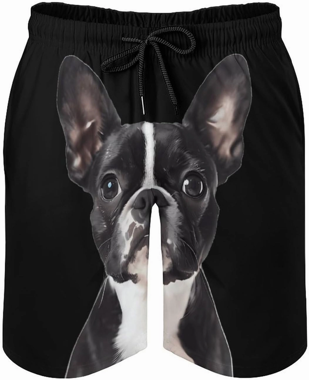 Boston Terrier Cute Funny Men's Swim Trunks Printed Quick Dry Swimwear Beach Shorts With Pocket