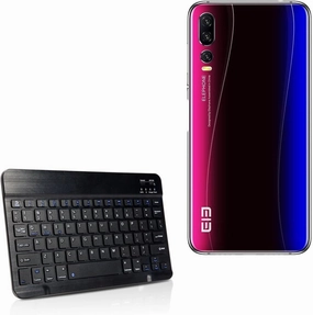 BoxWave Keyboard Compatible with Elephone A5 - SlimKeys Bluetooth Keyboard, Portable Thin with Chiclet-Style Keys - Jet Black