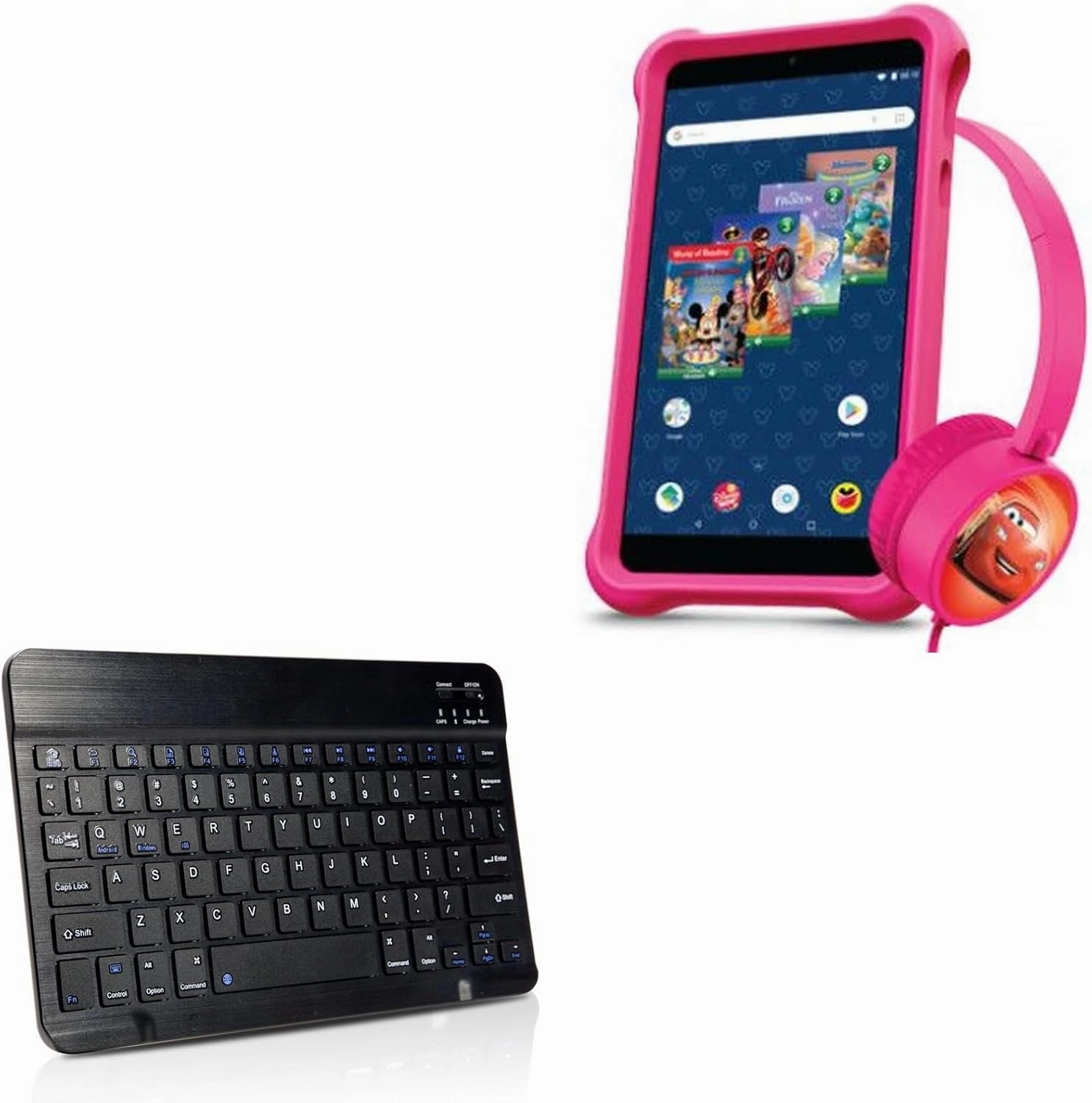 BoxWave Keyboard Compatible with Packard Bell airBook Tablet Disney Edition (10 in) - SlimKeys Bluetooth Keyboard, Portable Thin with Chiclet-Style Keys - Jet Black