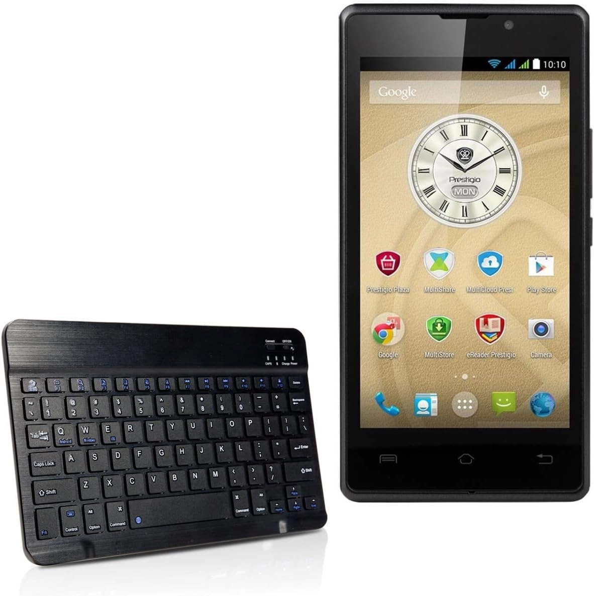 BoxWave Keyboard Compatible with Prestigio Wize A3 - SlimKeys Bluetooth Keyboard, Portable Thin with Chiclet-Style Keys - Jet Black