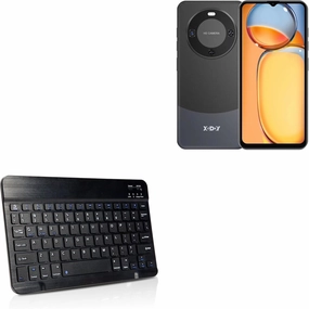 BoxWave Keyboard Compatible with Xgody A54 - SlimKeys Bluetooth Keyboard, Portable Thin with Chiclet-Style Keys - Jet Black