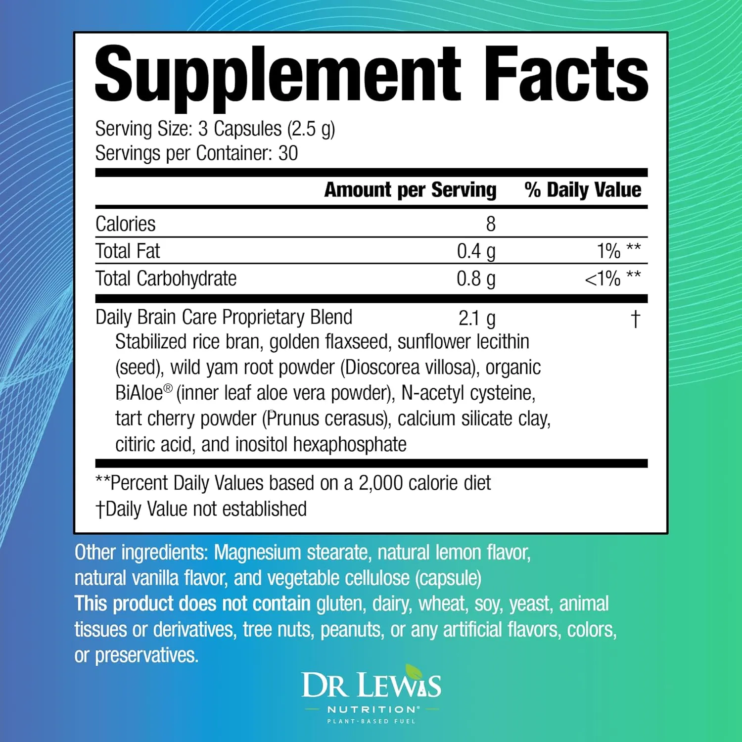 Brain Supplements for Memory and Focus with BiAloe - Plant-Based Daily Brain Care Cognitive Supplement and Nootropic Brain Support Supplement - Immunity and Energy - 90 Capsules