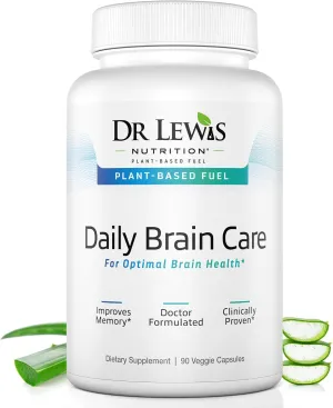 Brain Supplements for Memory and Focus with BiAloe - Plant-Based Daily Brain Care Cognitive Supplement and Nootropic Brain Support Supplement - Immunity and Energy - 90 Capsules