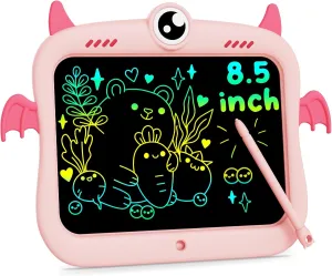 bravokids LCD Writing Tablet for Kids 8.5 Inch, Colorful Doodle Board Drawing Pad Tablet, Christmas Birthday Gifts Educational and Learning Toys for 3 4 5 6 7 8 Years Old Girls Boys (Pink)