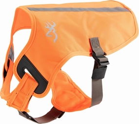 Browning Pet Vests, Hi Vis Safety Vests for Dogs, Safety Orange, Medium, Adjustable Coverage