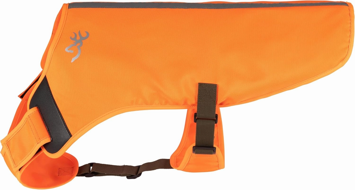 Browning Pet Vests, Hi Vis Safety Vests for Dogs, Safety Orange, Medium, Adjustable Coverage