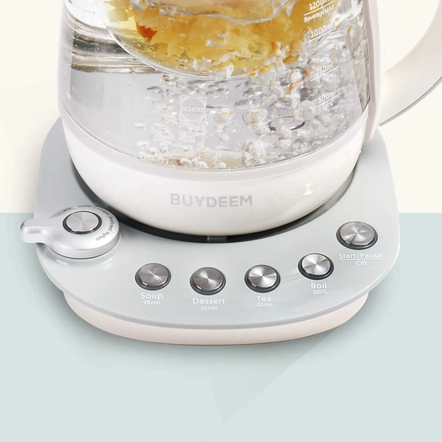 BUYDEEM K2683 Health-Care Beverage Tea Maker and Kettle, 9-in-1 Programmable Brew Cooker Master, 1.5 L