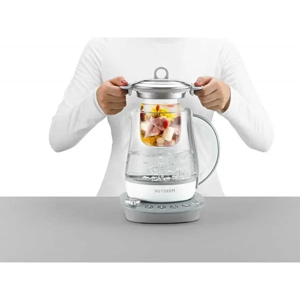 BUYDEEM K2683 Health-Care Beverage Tea Maker and Kettle, 9-in-1 Programmable Brew Cooker Master, 1.5 L
