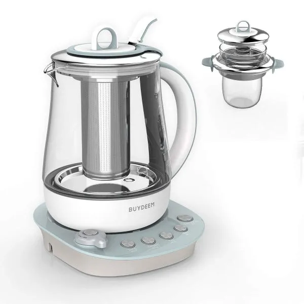 BUYDEEM K2683 Health-Care Beverage Tea Maker and Kettle, 9-in-1 Programmable Brew Cooker Master, 1.5 L