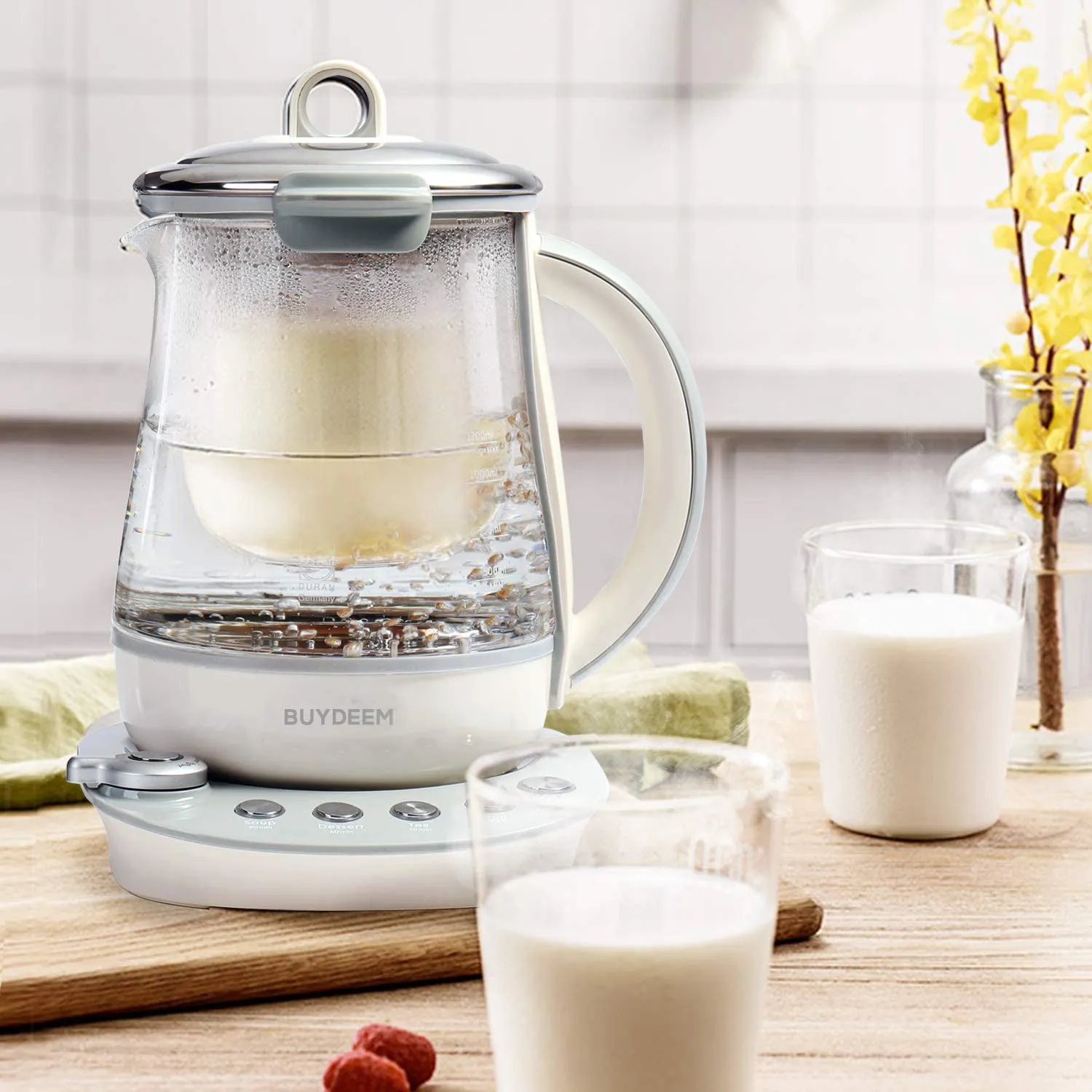 BUYDEEM K2683 Health-Care Beverage Tea Maker and Kettle, 9-in-1 Programmable Brew Cooker Master, 1.5 L