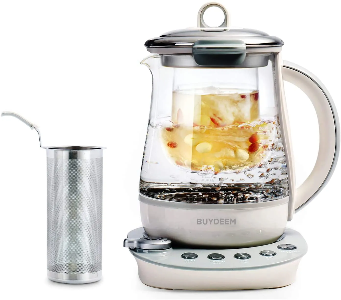 BUYDEEM K2683 Health-Care Beverage Tea Maker and Kettle, 9-in-1 Programmable Brew Cooker Master, 1.5 L