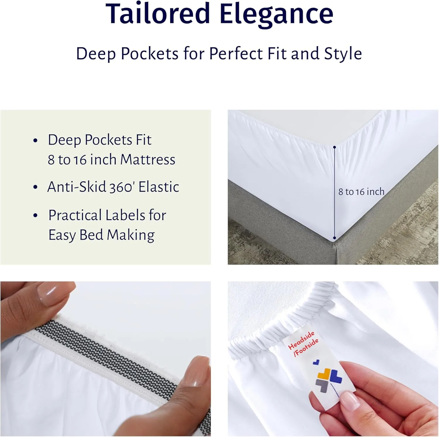 California Design Den Deep Pocket California King Sheet Set - Certified 100% Egyptian Cotton Bed Sheets, Crisp Percale, Cool & Durable Luxury Bedding Set - White
