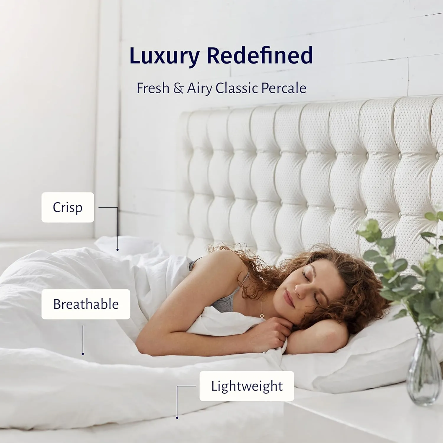 California Design Den Deep Pocket California King Sheet Set - Certified 100% Egyptian Cotton Bed Sheets, Crisp Percale, Cool & Durable Luxury Bedding Set - White