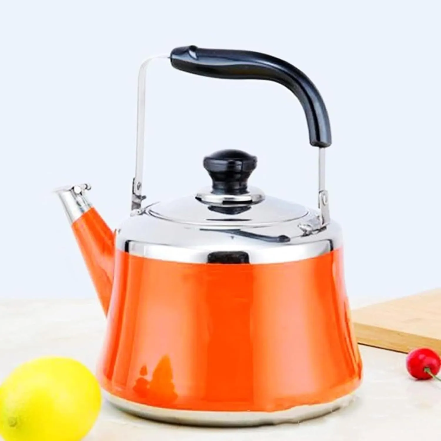 Camping Teapot, 304 Stainless Steel Tea Kettle, with Cool Touch Ergonomic Handle Designed Whistling Tea Pot for Induction Gas Electric Halogen Stoves(3L)