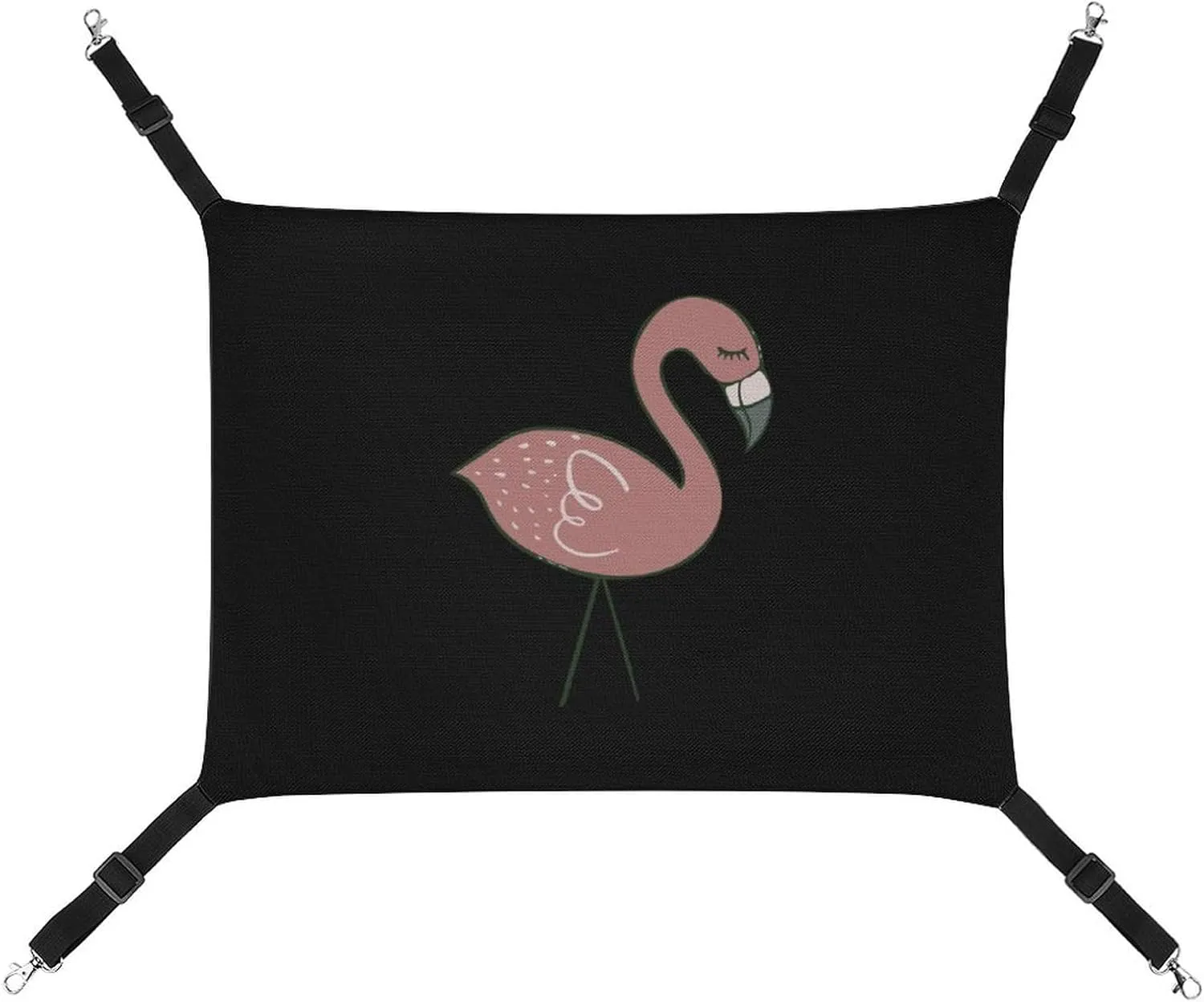 Campsite Flamingos Hanging Cat Bed Soft Breathable Pet Hammock for Cage Pet Sleeper for Kitten Ferret Puppy Rabbit