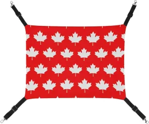 Canada Maple Flag Cat Hanging Hammock Soft Breathable Pet Cage Dog Hammock with Adjustable Straps and Metal Hooks