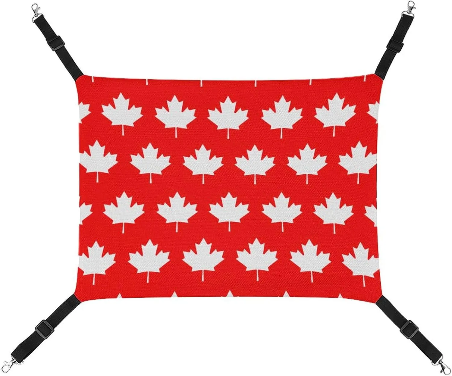 Canada Maple Flag Cat Hanging Hammock Soft Breathable Pet Cage Dog Hammock with Adjustable Straps and Metal Hooks
