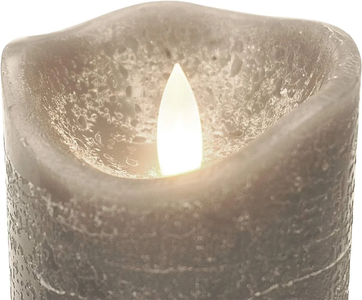Candle Choice Battery Operated Flameless Candles with Timer Real Wax Realistic Flickering Electric LED Pillars Automatic Built-in Daily Cycle Timer 6-Hour on 18-Hour Off Set of 3 Rustic Texture Gray