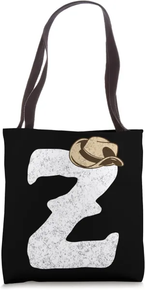 Capital Letter Z Alphabet Monogram Cowboy Cowgirl Tote Bag