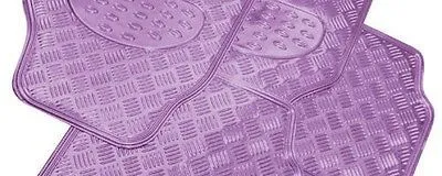 Car Floor Mats Black Carbon Blue Red Pink Chrome Silver Purple Checker Checkerplate Metallic