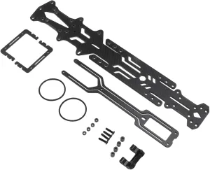 Carbon Fiber Chassis Kit, RC Car Chassis Professional Heat Dissipation Lightweight Replacement for 1:10 RC Drift Car (Black)
