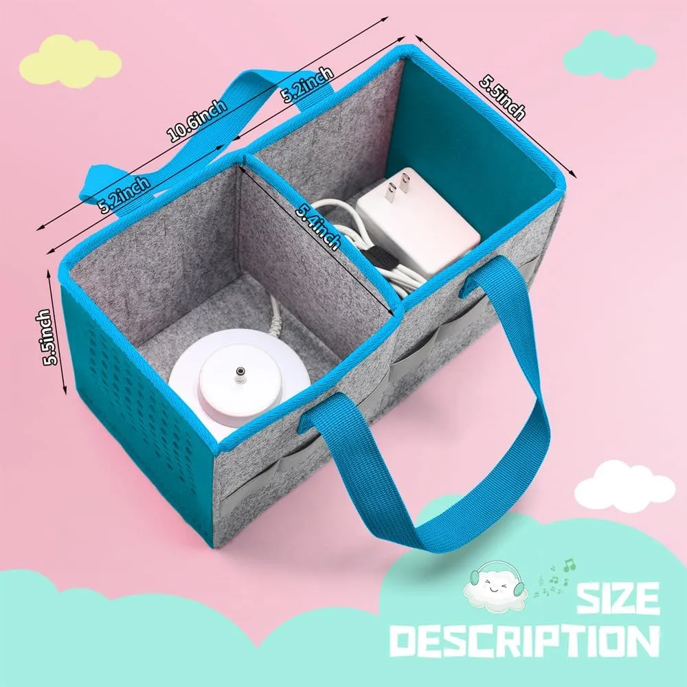 Carrying Case for Toniebox Starter Set and Tonies Figurines, Travel Felt Cloth Musical Toy Folding Bag for Toniebox Accessories (Blue)