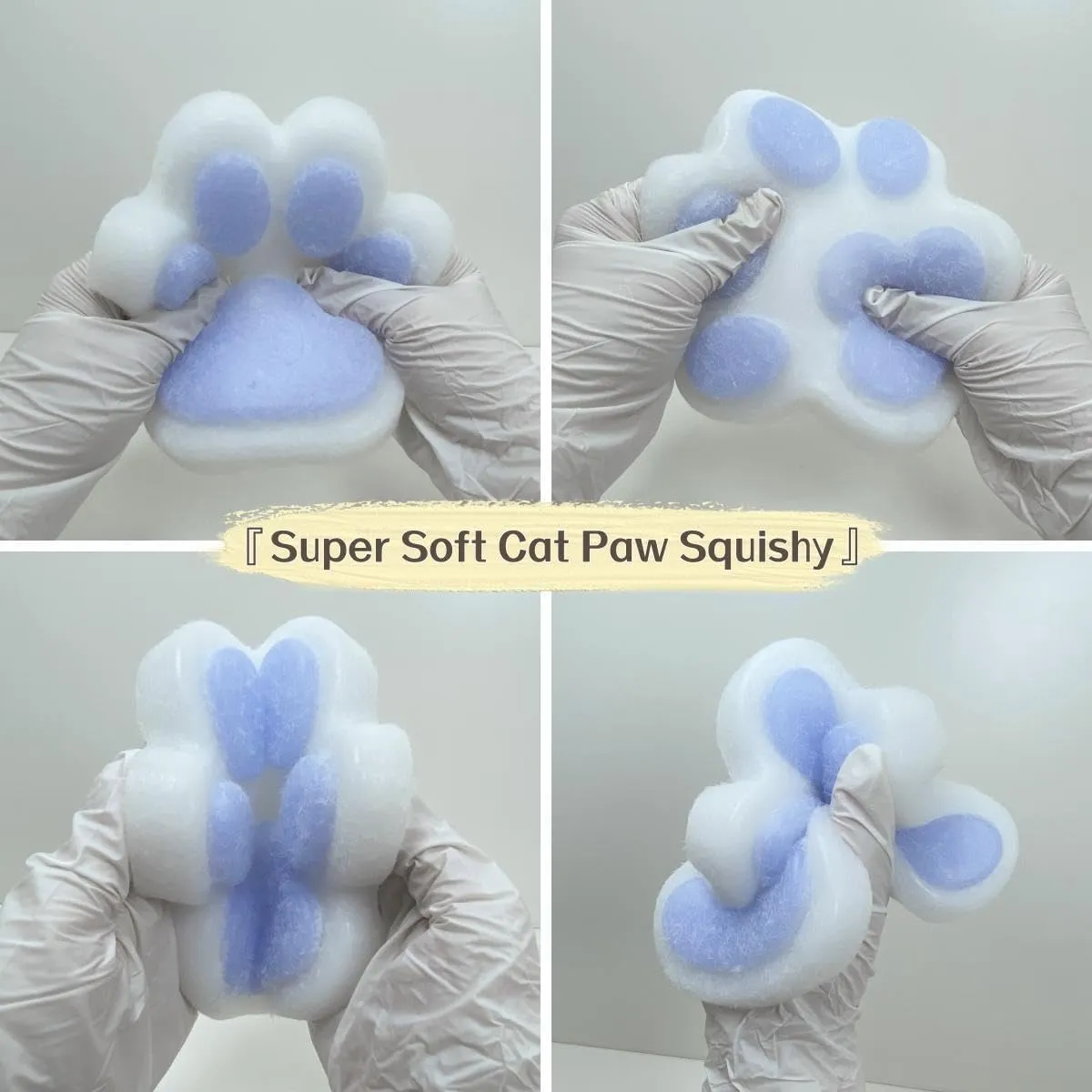 Cat Paw Squishy Big Fufu Squishies Giant Cat Paw Toy 5.5 Inch Large Paw Print Squishy Squeeze Toys Tangcii Pinch Family Silicone Stress Relief Cute Soft Sticky Toy for Adults Kids