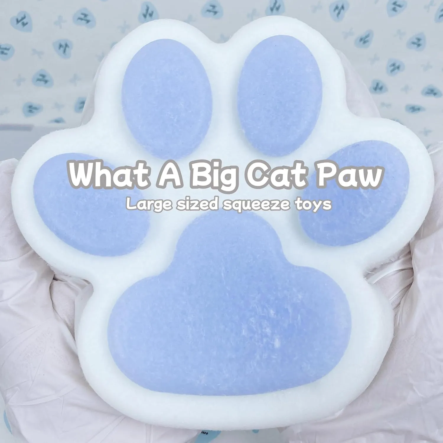 Cat Paw Squishy Big Fufu Squishies Giant Cat Paw Toy 5.5 Inch Large Paw Print Squishy Squeeze Toys Tangcii Pinch Family Silicone Stress Relief Cute Soft Sticky Toy for Adults Kids