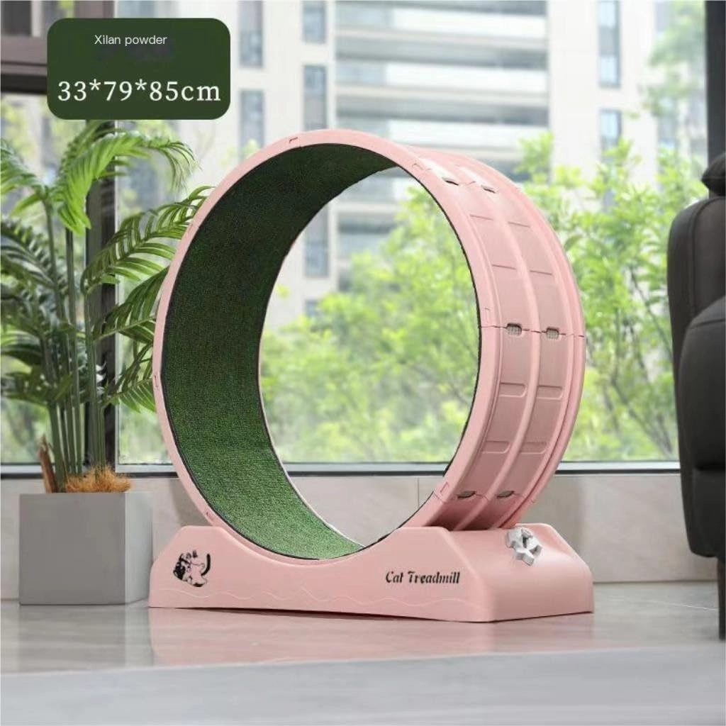 Cat Wheel Exerciser Cat Silent Roller Treadmill Sports Cat Running Wheel Plastic Claw Grinding No Foot Stuck Pet Cat Climbing Frame Daily Exercise for Cats(Pink)