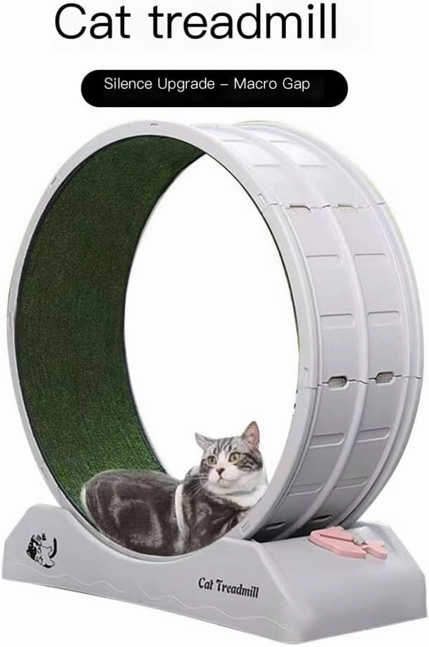 Cat Wheel Exerciser Cat Silent Roller Treadmill Sports Cat Running Wheel Plastic Claw Grinding No Foot Stuck Pet Cat Climbing Frame Daily Exercise for Cats(Pink)