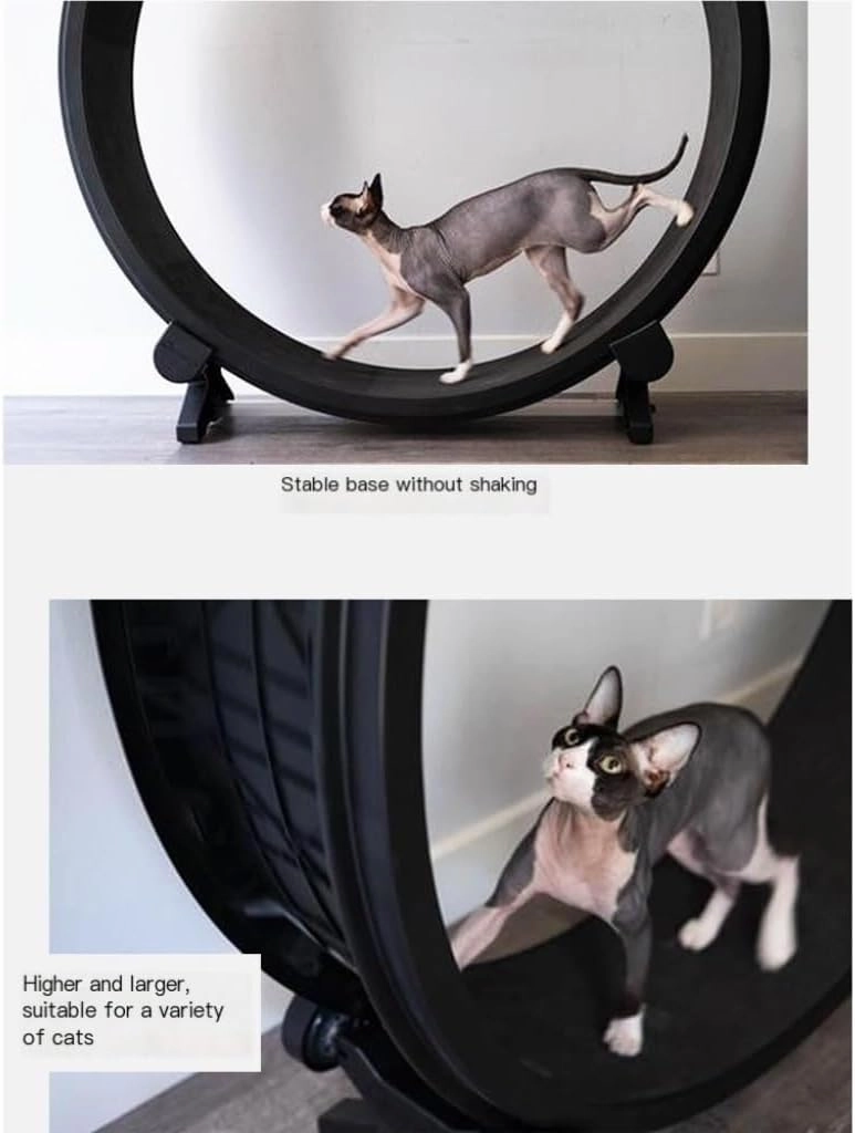 Cat Wheel Exerciser Cat Treadmill for Fitness and Weight Loss, Cat Roller for Grinding Claws, Silent Pet Treadmill, Cat Toy Daily Exercise for Cats