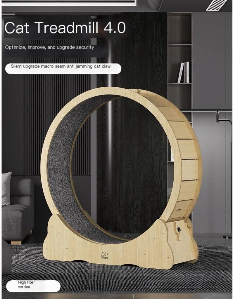 Cat Wheel Exerciser Cat Treadmill High-Fiber Board Silent No-Claw Cat Climbing Frame Pet Cat Toy Sports Fitness Running Wheel Daily Exercise for Cats(B,X-Large)