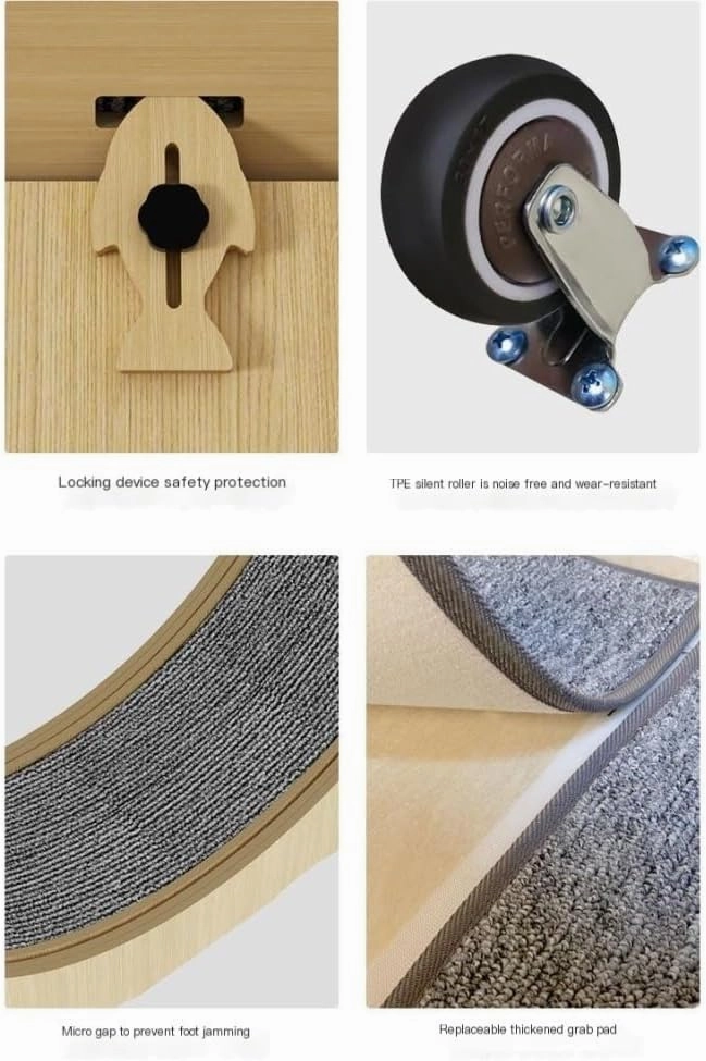 Cat Wheel Exerciser Cat Treadmill High-Fiber Board Silent No-Claw Cat Climbing Frame Pet Cat Toy Sports Fitness Running Wheel Daily Exercise for Cats(B,X-Large)