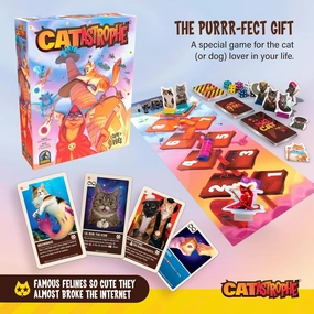 CATastrophe A Game of 9 Lives | The Purrfect Board Game for Family Night and Cat Lovers | Ages 10  | 2-6 Players | Easy to Learn