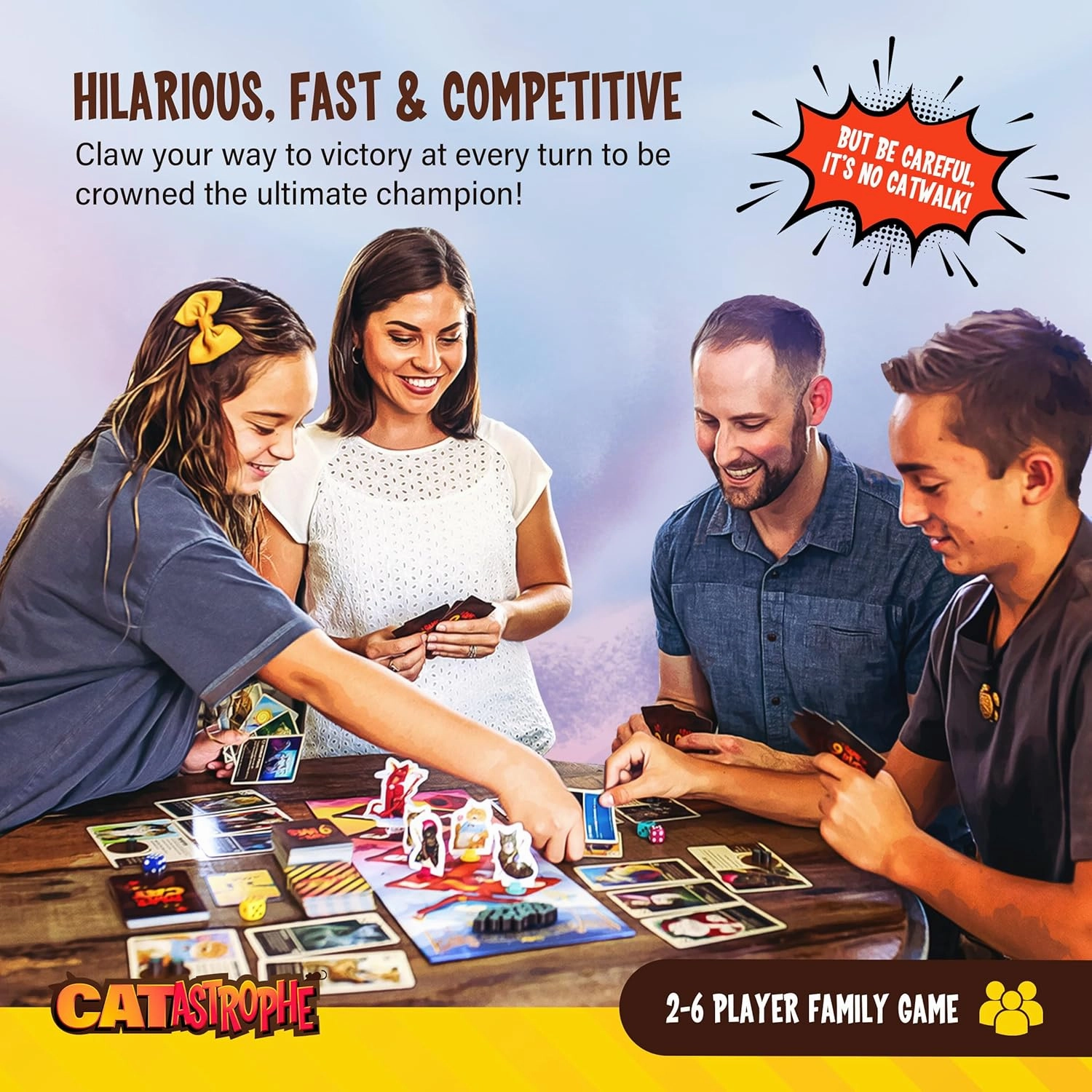 CATastrophe A Game of 9 Lives | The Purrfect Board Game for Family Night and Cat Lovers | Ages 10  | 2-6 Players | Easy to Learn