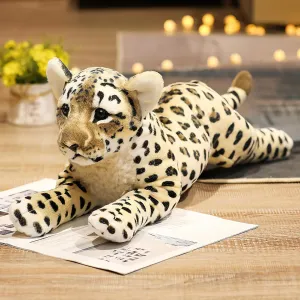 Cheetah Stuffed Animal, 15.8" Leopard Stuffed Animal Stuffed Cheetah Plush Toy Pillow Cheetah Stuffy Cute Giant Realistic Stuffed Jaguar Plush Birthday Gifts for Kids Girls