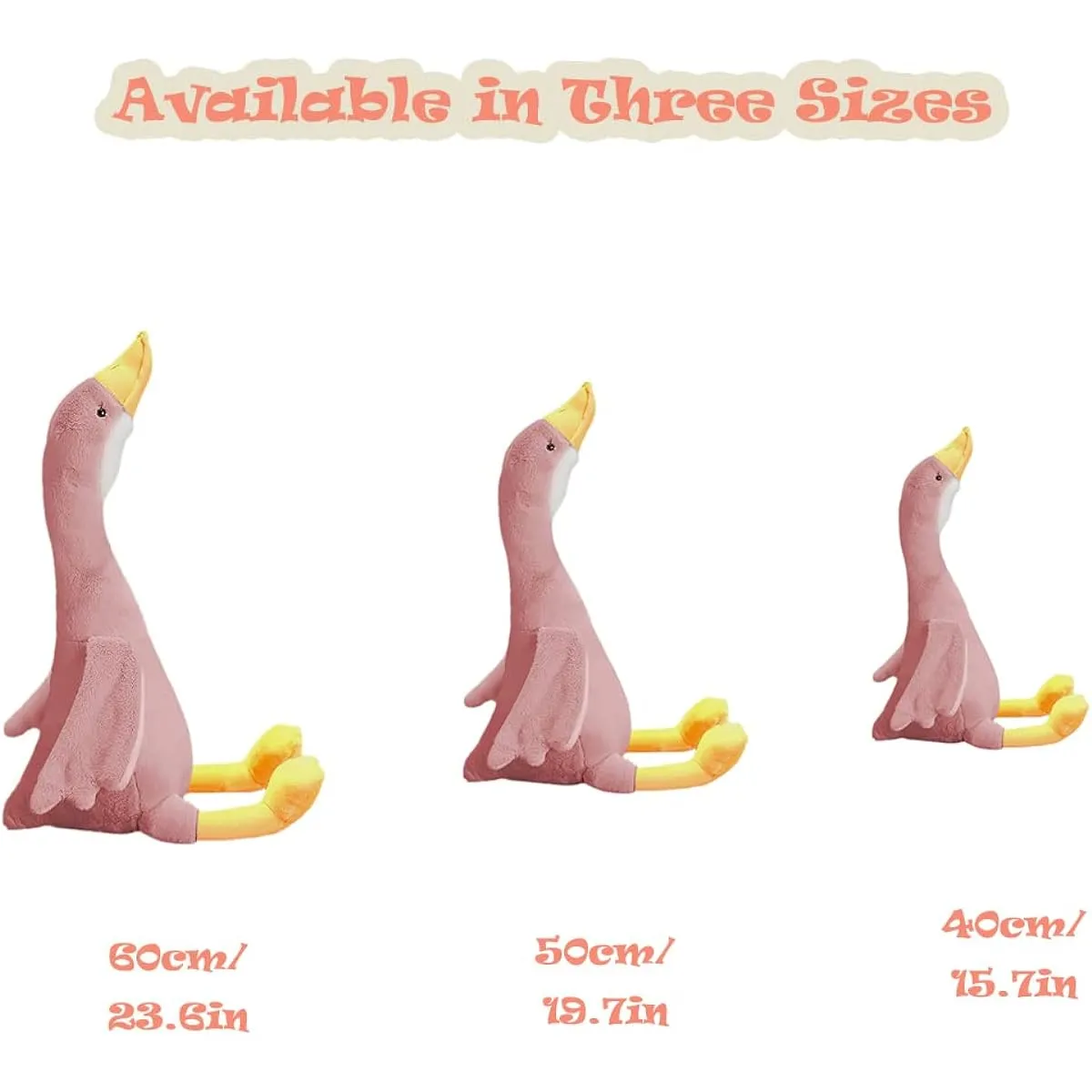 CHELEI2019 19.7inch Goose Plush Toy Goose Swan Pink Duck Stuffed Animal Gift for Kids