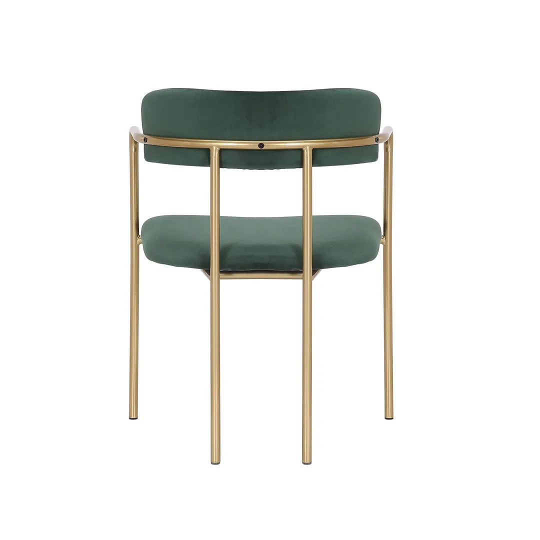 Chestertown Gold Chrome Dining Chair (Set of 2) Willa Arlo™ Interiors Upholstery Color: Green
