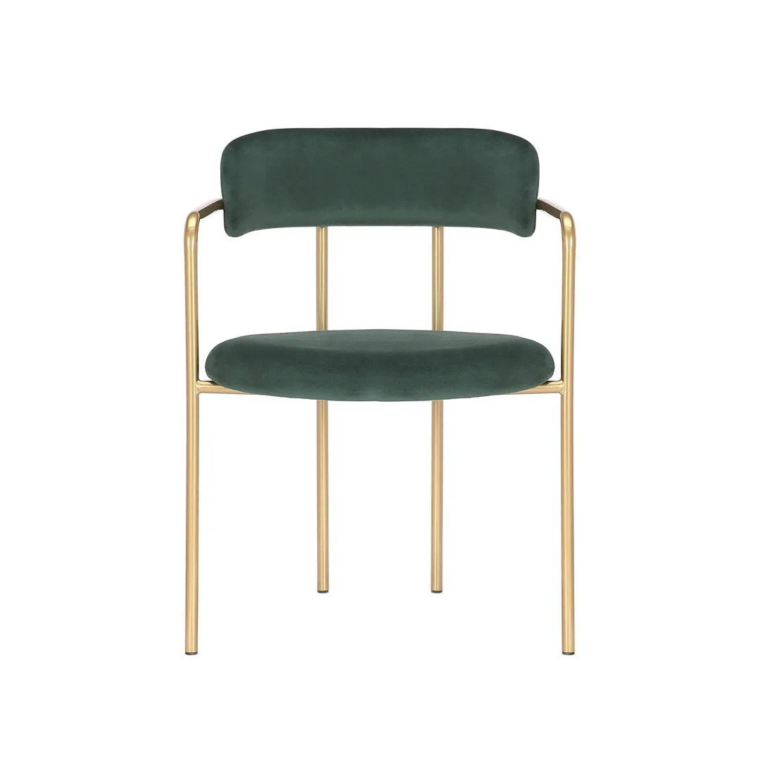 Chestertown Gold Chrome Dining Chair (Set of 2) Willa Arlo™ Interiors Upholstery Color: Green