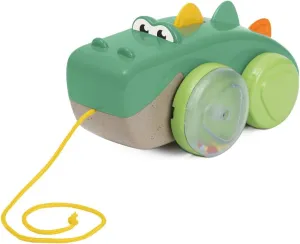 Chicco, Crocodile Pull Along Eco , Pull Along Toy, 50 cm Long Rope, Wheels with Balls, Tumbling Movement, Recycled Plastic, Made in Italy, Children's Toy from 12-36 Months