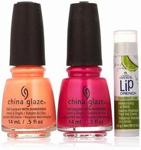 China Glaze Summer Favorites Nail Polish Kit with Coconut Lime Lip Balm, Double Digits
